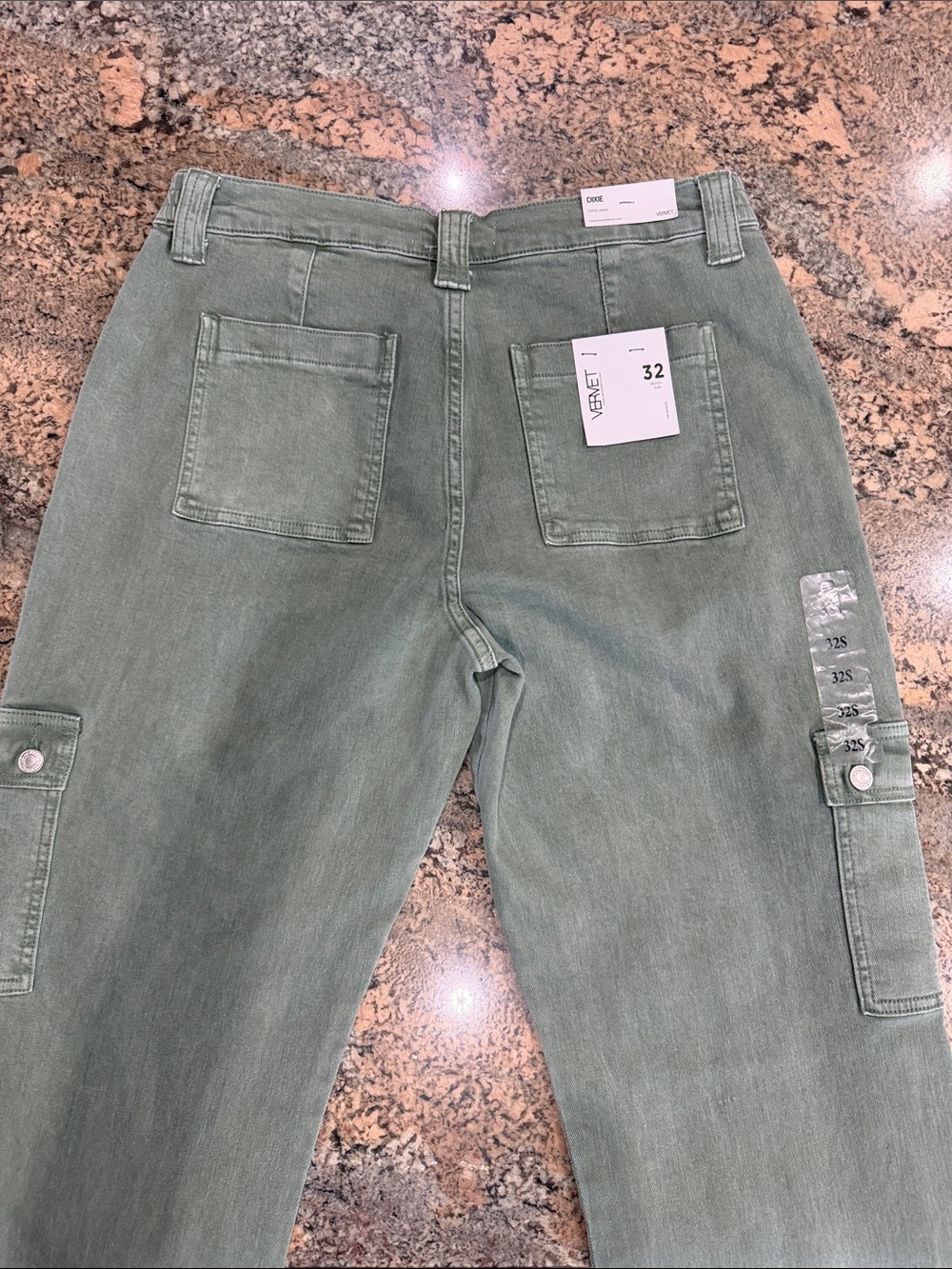 Olive Green High-Rise Utility Jeans for Women - Picture 5 of 9